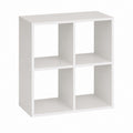 Würfelregal Weiß aus Spanplatte 60 x 60 x 30 cm mit 4 offenen Fächern