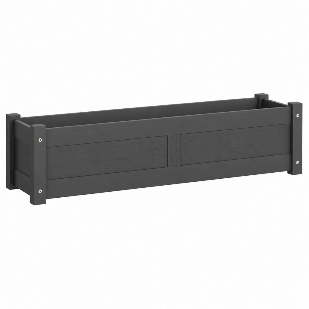 Pflanzkasten Schwarz aus WPC rechteckig 100 x 30 x 25 cm