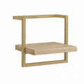 Wandregal Gold Paulownia-Massivholz Rechteckig 40 x 15 x 40 cm