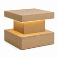 Couchtisch mit LED-Beleuchtung Eiche MDF quadratisch 80 x 80 x 40 cm