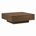 Couchtisch quadratisch nussbraun MDF mit Nussbaumfurnier 100 x 100 x 34 cm