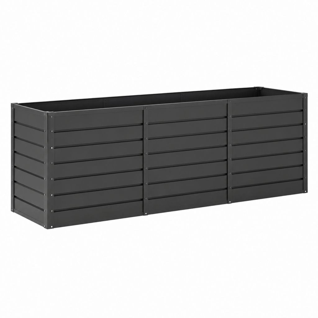 Hochbeet Anthrazit aus verzinktem Stahl rechteckig 240 x 80 x 77 cm
