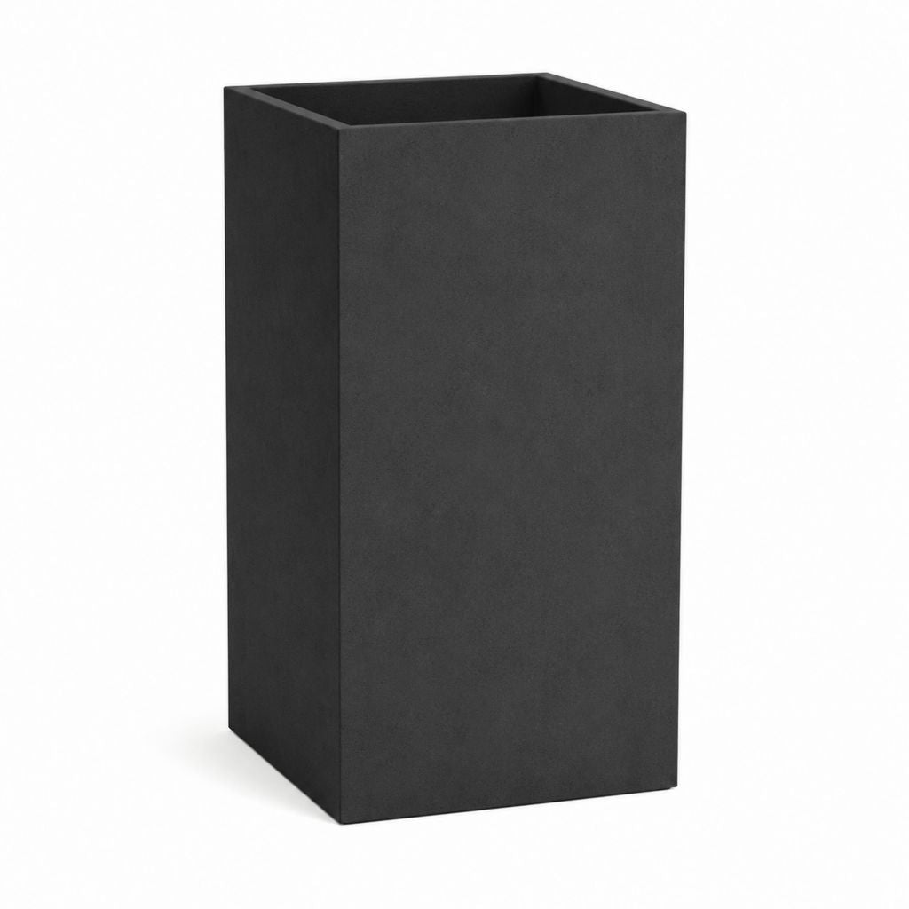 Pflanzkübel Schwarz aus glasfaserverstärktem Kunststoff quadratisch 30 x 30 x 60 cm