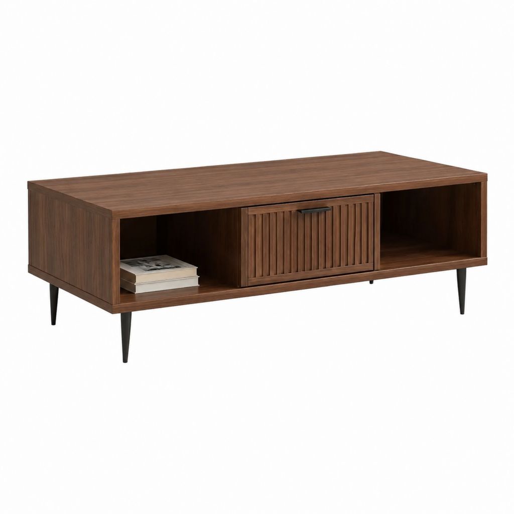 Couchtisch mit Stauraum Nussbraun MDF rechteckig 120 x 60 x 45 cm