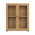 Vitrine aus Eiche Natur mit Glastüren rechteckig 90 x 40 x 140 cm