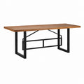 Gartentisch rechteckig Akazienholz und Stahl Schwarz Braun 200 x 100 x 75 cm