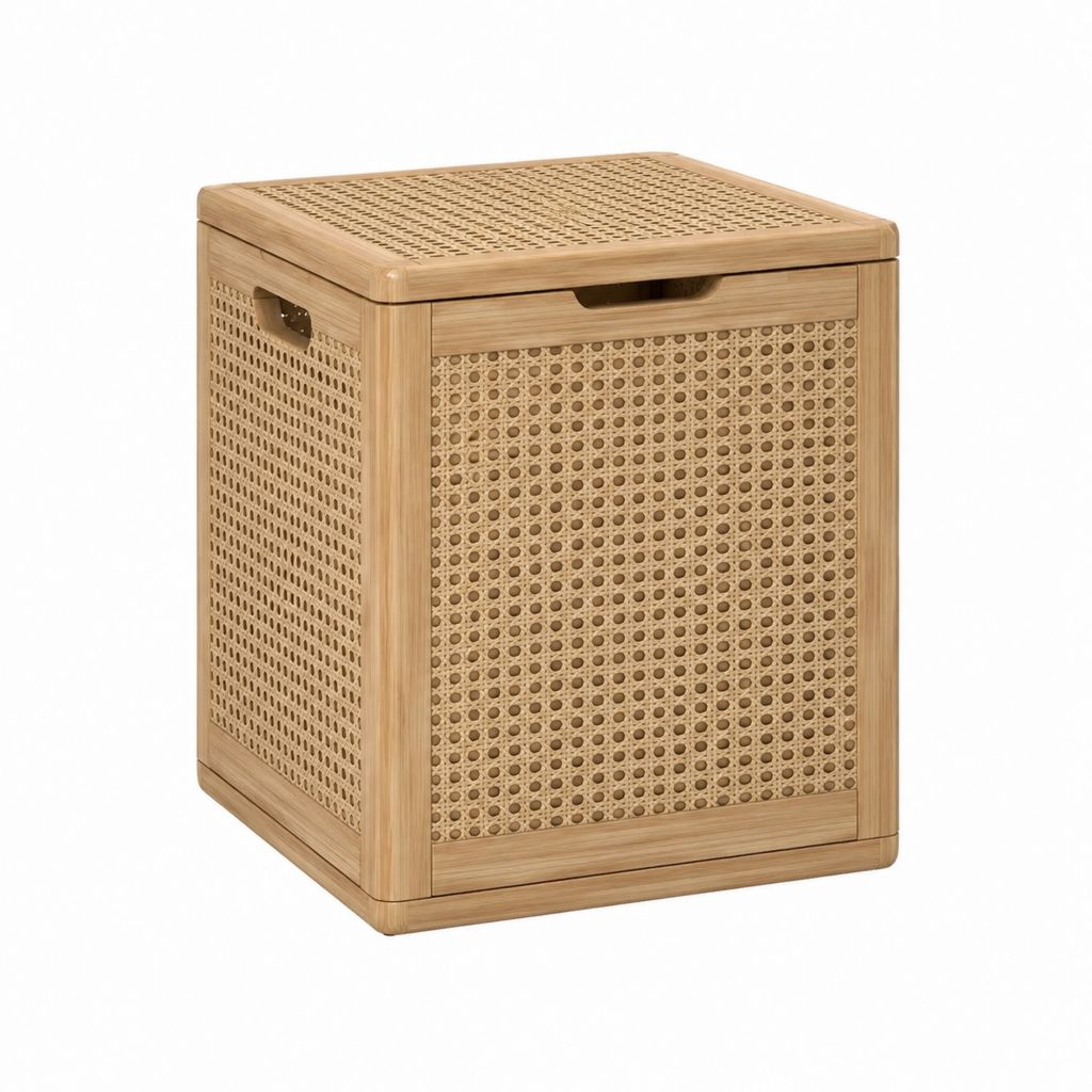 Garten-Aufbewahrungsbox Natur aus Bambus und Rattan rechteckig 40 x 30 x 50 cm
