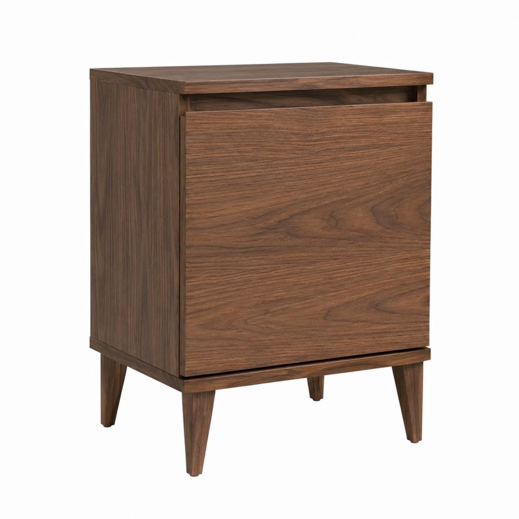 Nachttisch mit Stauraum Nussbaumfurnier rechteckig 45 x 40 x 65 cm
