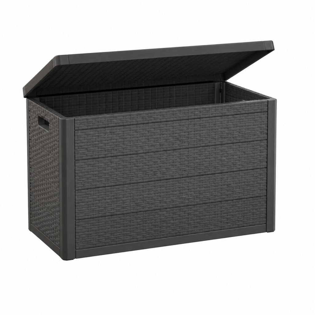 Garten-Aufbewahrungsbox Schwarz PP Rattanoptik Rechteckig 120 x 50 x 60 cm
