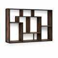 Wandregal Schwarz Walnussoptik MDF Stahl rechteckig 100 x 15 x 60 cm