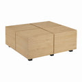 Couchtisch Set 4-teilig Eiche furniert quadratisch 120 x 120 x 40 cm