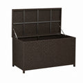 Garten-Aufbewahrungsbox Dunkelbraun PE-Rattan Rechteckig 150 x 50 x 60 cm 370 L mit Gasdruckfedern
