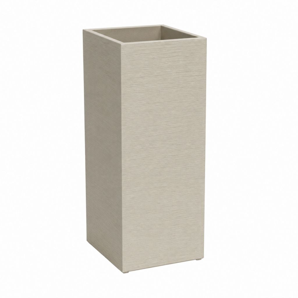 Pflanzkübel hoch Beige Polypropylen quadratisch 30 x 30 x 80 cm